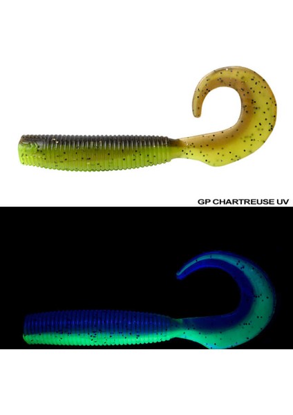 Bait Junkie 10CM Grub (5 Adet) Gp Chartreuse Uv-Standart