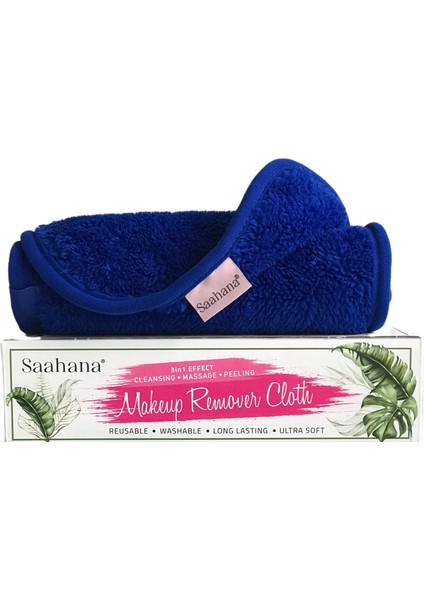 Tekrar Kullanılabilir Makyaj,Yüz,Cilt ve Maske Temizleyici Havlu/Mikrofiber Temizleme Mendili Mavi