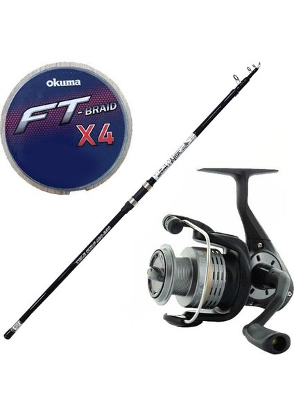 Yekoutdoor Olta Seti Okuma Aria Tele Surf 3,90 cm 100-200 gr Surf Kamışı&okuma Revenger Rv-55 Fd Olta Makinesi