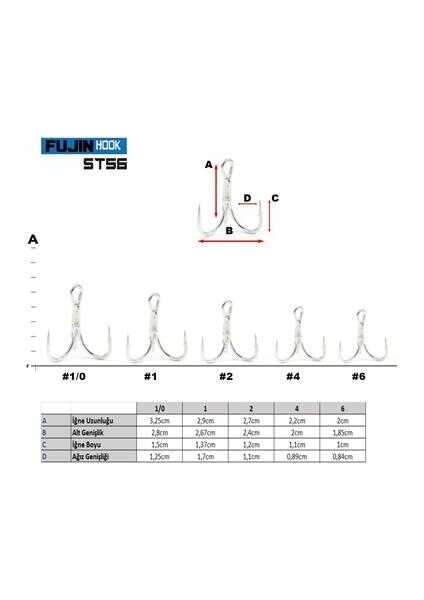 ST56 Üçlü Maket Balık Iğnesi Nickel 1 No