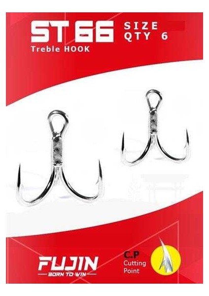 ST66 Üçlü Maket Balık Iğnesi Nickel 1 No