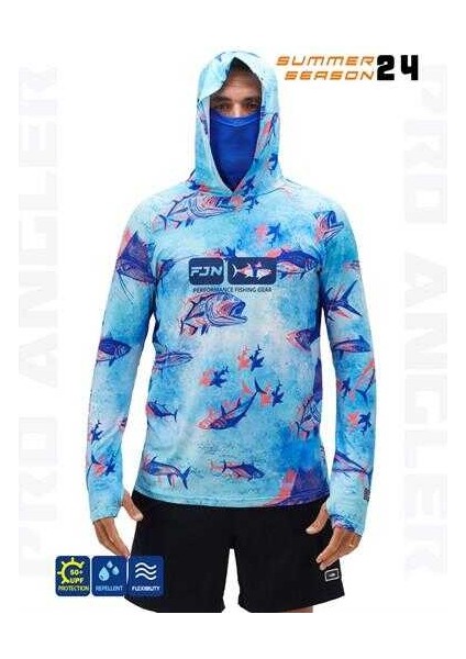 Pro Angler S24 Buff&hoodie Echo Fish Xxlarge (Xxl)