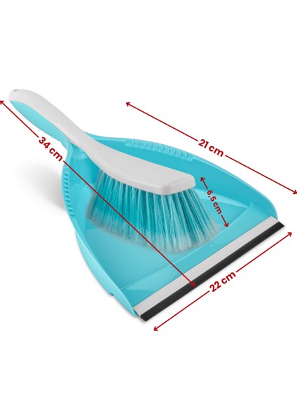 F324 Klıpslı Faraş Fırça Takımı Turkuaz