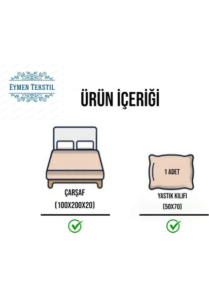 Eymen Tek Kişilik Sarı Zikzak Çarşaf Seti