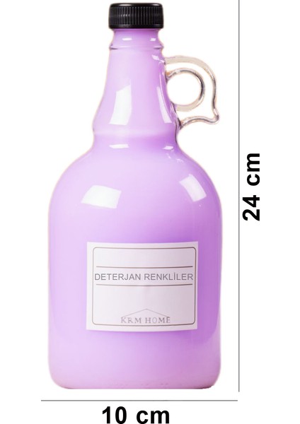 3'lü Sıvı Deterjan ve Çamaşır Yumuşatıcı Şişesi 1000 ml Kulplu Cam Galon