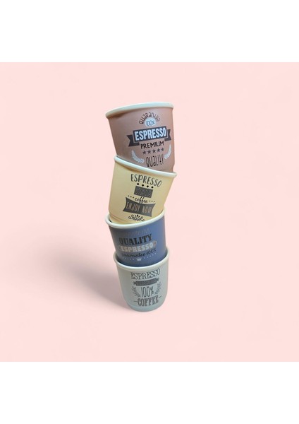 Mini Espresso Kupa Kulpsuz New Bone Siyah Beyaz 80ML 4 Aadet Çeşitli Renk fiyatları