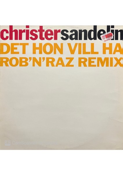 Christer Sandelin – Det Von Vill Ha (Lp Plak)