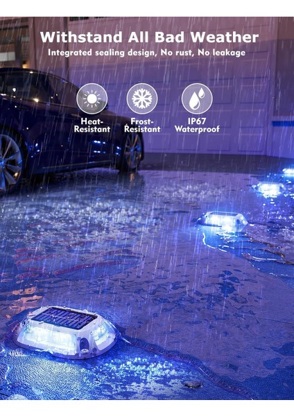 Güneş Enerjili Garaj Yolu Işıkları 9 Renk Su Geçirmez - 12 Adet fırsatları