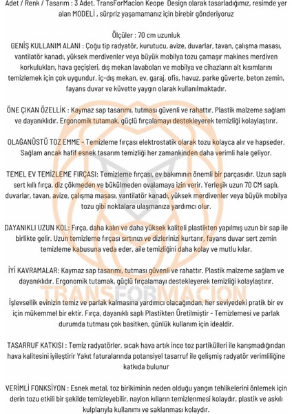 Kalorifer Petek Temizleme Fırçası 3 Adet 719753