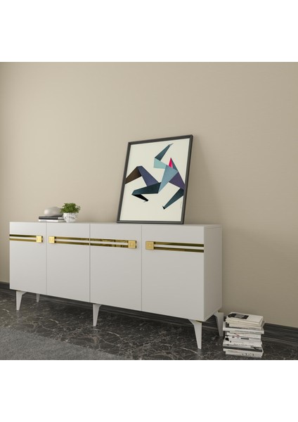 Hayatdd (KB150) Konsol Beyaz-Altın