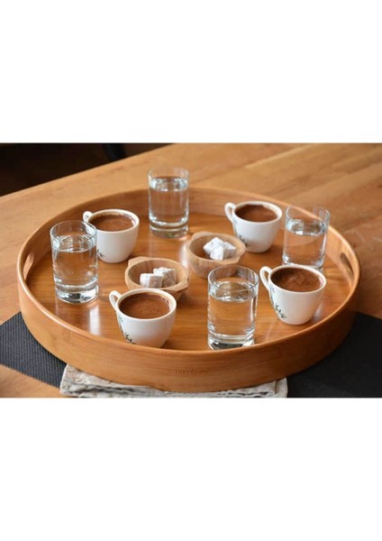 Yuvarlak Bambu 35 cm Servis-Sunum Tepsisi