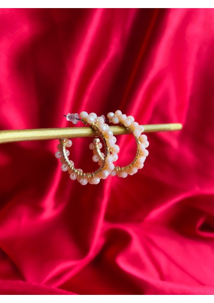 Somon Parlak Taşlı Halka Küpe fiyatları