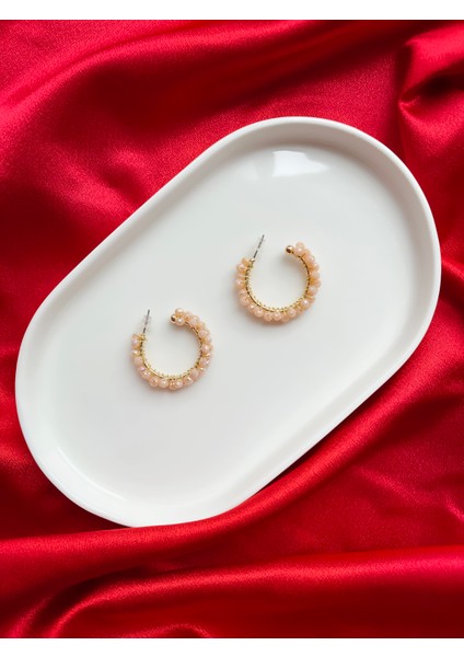 Somon Parlak Taşlı Halka Küpe fırsatları