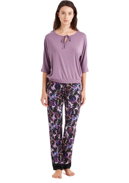Kadın Pijama Takımı 51613 - Mürdüm