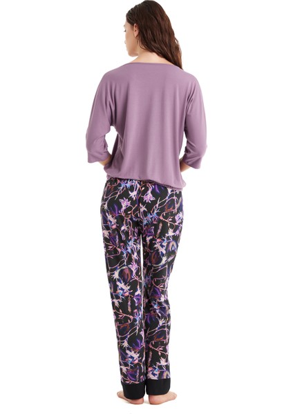 Kadın Pijama Takımı 51613 - Mürdüm fiyatları
