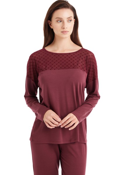 Kadın Pijama Takımı 51604 - Bordo