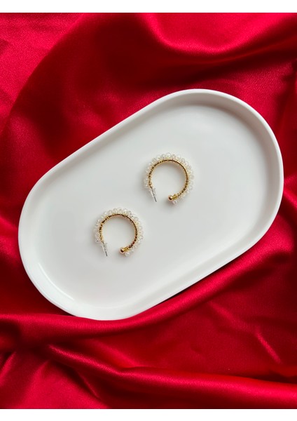 Şeffaf Parlak Taşlı Halka Küpe modelleri