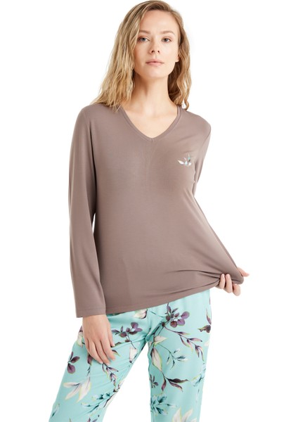 Kadın Pijama Takımı 51661 - Vizon fırsatları