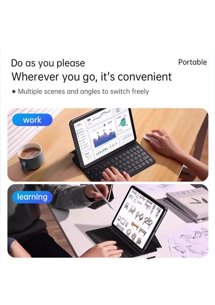 Ipad Air 11 Inç M2 6. Nesil Uyumlu Manyetik Magic Keyboard Folio Slim Katlanan Klavyeli Tablet Kılıf
