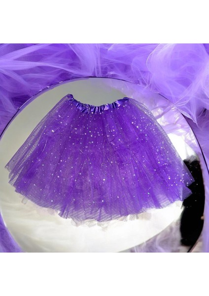Yılbaşı LED Işıklı Prenses Bale Sahne Dans Kısa Etek Çocuklar Peri Miniskirt Doğum Günü Parti