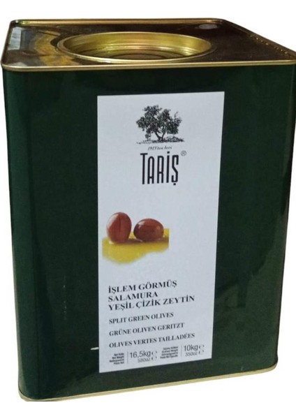 Salamura Yeşil Çizik Zeytin 10 kg (321-350 Adet/kg)