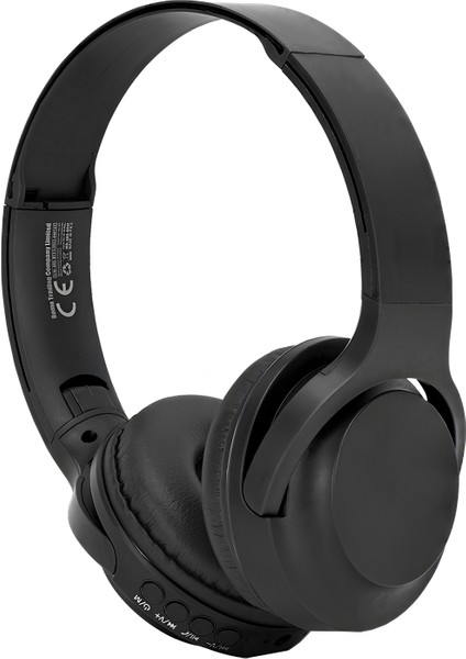 Kablosuz Kulaklık Bluetooth Mikrofonlu Kulaküstü Kulaklık Katlanabilir Siyah