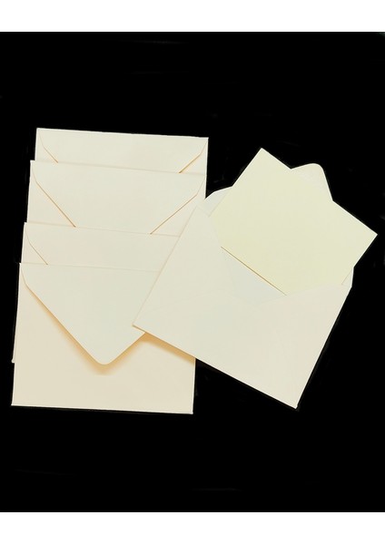 5'li Mini Zarflı Not Kağıdı , Tebrik Kartı, Hediye Kartı- 9CMX6CM Krem Renk fiyatları