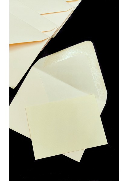 5'li Mini Zarflı Not Kağıdı , Tebrik Kartı, Hediye Kartı- 9CMX6CM Krem Renk fırsatları