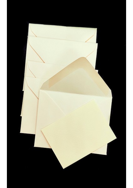 5'li Mini Zarflı Not Kağıdı , Tebrik Kartı, Hediye Kartı- 9CMX6CM Krem Renk indirimleri
