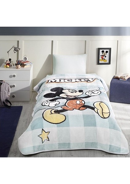 Mickey Star Disney Lisanslı Tek Kişilik Çocuk Battaniyesi 160x220