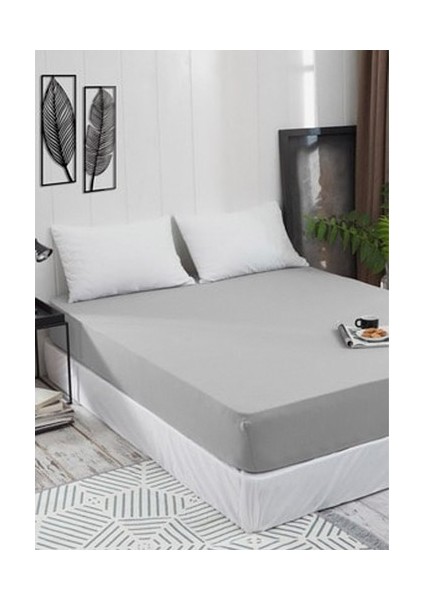 ÖZDİLEK FITTED YASTIKLI ÇARŞAF 100X200+30 GÜMÜŞ