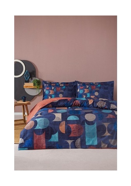 Colored Shape Çift Kişilik Lastikli Fitted Çarşaf Nevresim Takımı