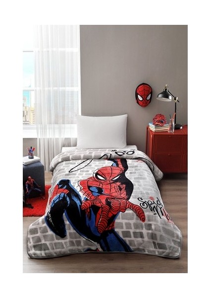 Spiderman Super Hero Disney Lisanslı Tek Kişilik Çocuk Battaniyesi 160X220