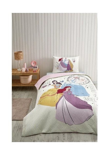 Tek Kişilik Lisanslı Ranforce Kapitone Nevresim Takımı Princess Time Krem fiyatları