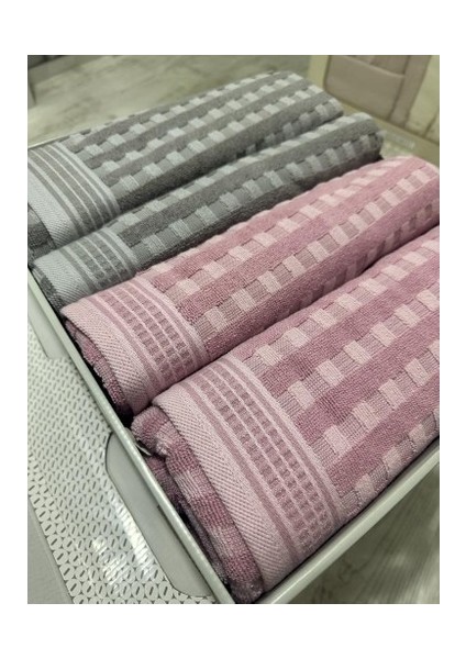 Plus Pembe - Gri Best Set Hamam Seti