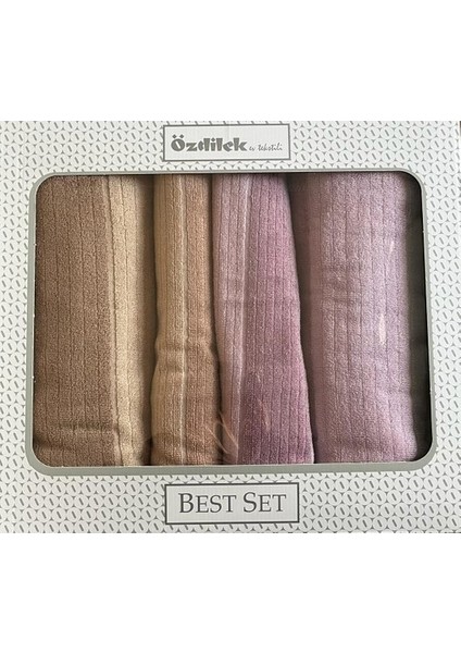 Pure Line Best Havlu Seti Bej-Lila