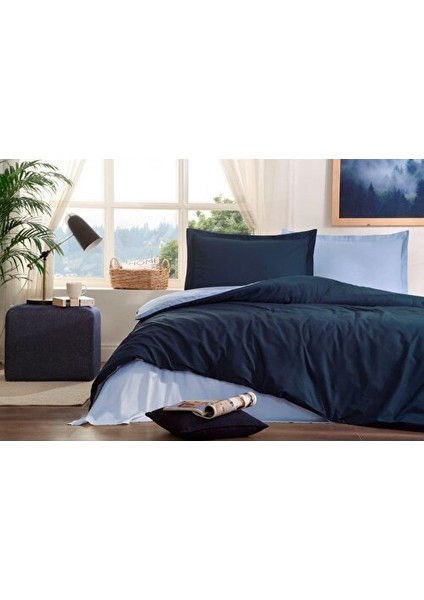 Colormix Duz Tek Kişilik Nevresim Takımı - Aqua Lacivert
