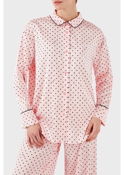 Desenli Streç Comfort Fit Yüksek Bel Bol Paça Pijama Takımı O4BX16WEFC2 Bayan Pijama Takımı O4BX16 Wefc2 P6DQ