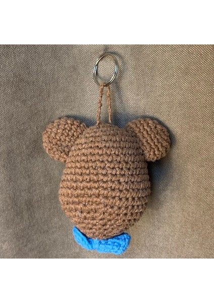 El Örgüsü Amigurumi Ayıcık Anahtarlık / Çanta Süsü - 10 x 11 cm