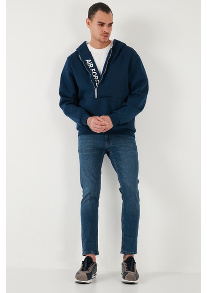 Kanguru Cepli Fermuarlı Kapüşon Yaka Slim Fit Sweat Erkek Sweat 575707
