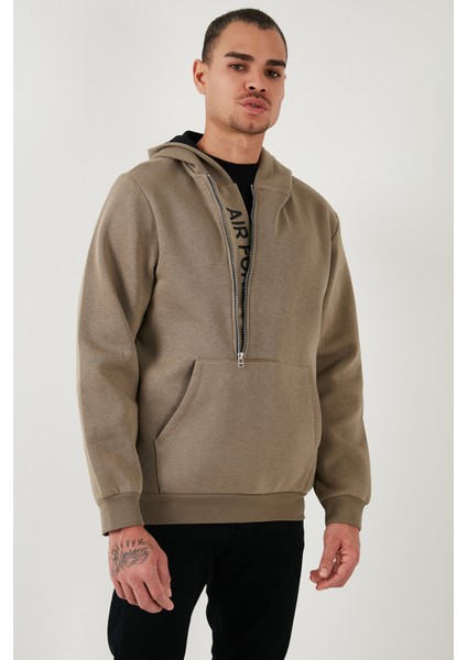 Kanguru Cepli Fermuarlı Kapüşon Yaka Slim Fit Sweat Erkek Sweat 575707
