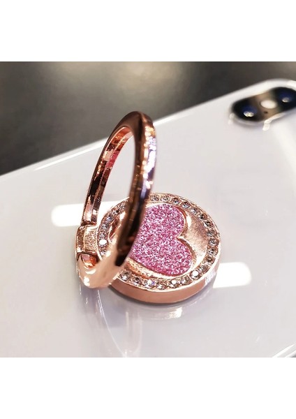 Yuvarlak Parıltılı Kalp Cep Telefonu Zil Tutacağı (Yurt Dışından) fiyatları