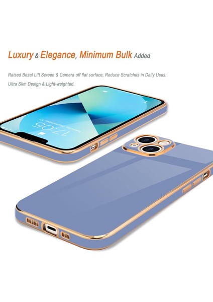 iPhone 13 Uyumlu Kılıf Kamera Korumalı Arkası Renkli Kenarları Parlak Dore Tasarım Kapak fırsatları