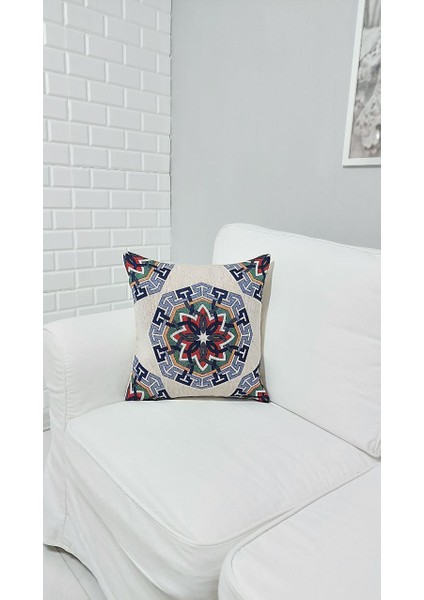 Goblen Pamuk Dokuma Kumaş Yastık Kırlent Kılıfı Pillow