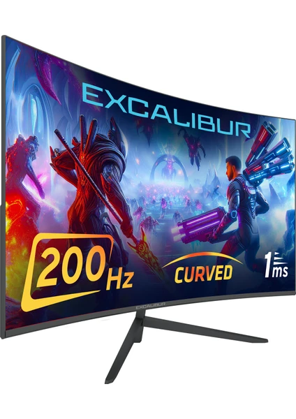 Excalibur M.E27FHD-G 27" 200HZ 1MS 300NIT (HDMI+Display Port) Curved Freesync + G-Sync FHD LED Monitör