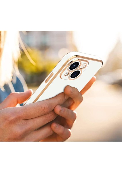 iPhone 13 Uyumlu Kılıf Kamera Korumalı Arkası Renkli Kenarları Parlak Dore Tasarım Kapak fırsatları