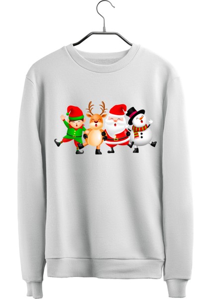 Yılbaşı Noel Baba Christmas Tasarım Baskılı 3 Iplik Geniş Kalıp Sweatshirt fiyatları
