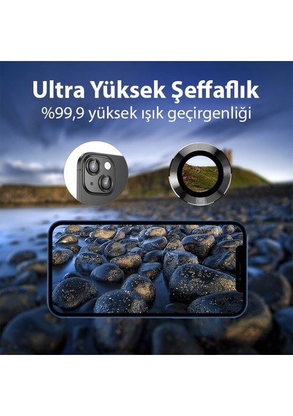 iPhone 15/15 Plus Tempered Kamera Lens Koruma Cami modelleri