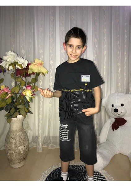 Erkek Çocuk Kot Kaprili Alt Üst Takım10