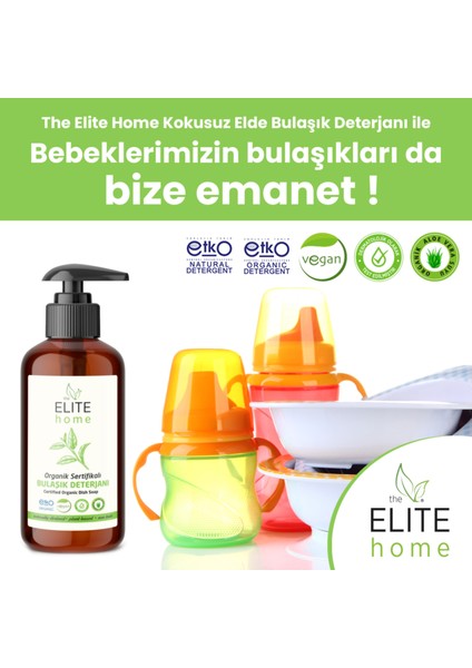 Organik Sertifikalı Elde Bulaşık Deterjanı 400 ml Kokusuz